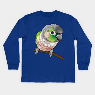 Super Cute Green Opal Yellow Side Conure Kids Long Sleeve T-Shirt